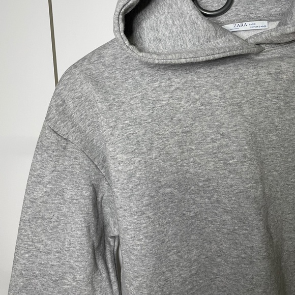 Zara Hoodie Crop-top - Gray, Size S - Picture 5 of 8